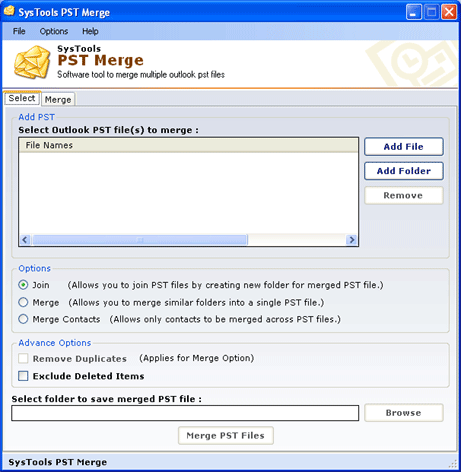 Click to view PST Merge Software 3.0 screenshot
