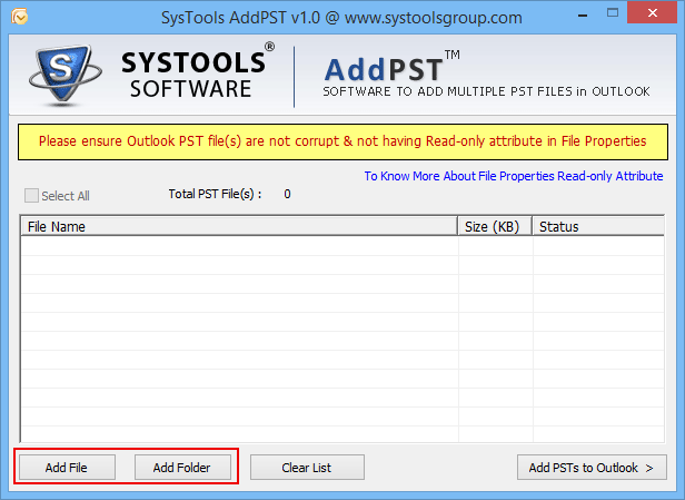 add pst files